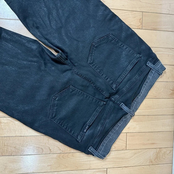 JOE'S Sedna Black Denim Coated Jeans Size 29 High Rise Straight Leg - Picture 11 of 12